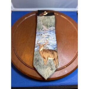 Puritan Multicolor Men's 100% Silk Tie Animal Deer‎ Stag Eagle Wildlife Necktie